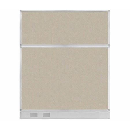 Versare Hush Panel Configurable Cubicle Partition 5' x 6' Sand Fabric w/ Cable Channel 1856416
